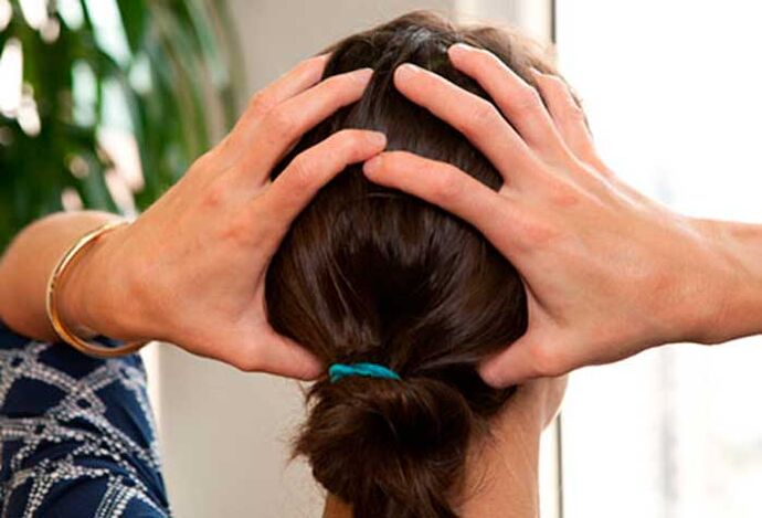 Head massage with cervical osteochondosis